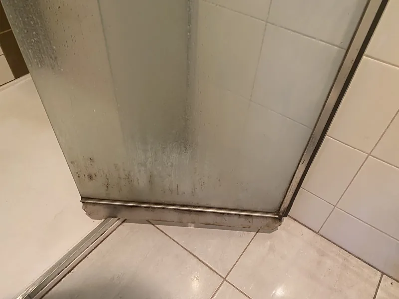 Shower screen before cleaning